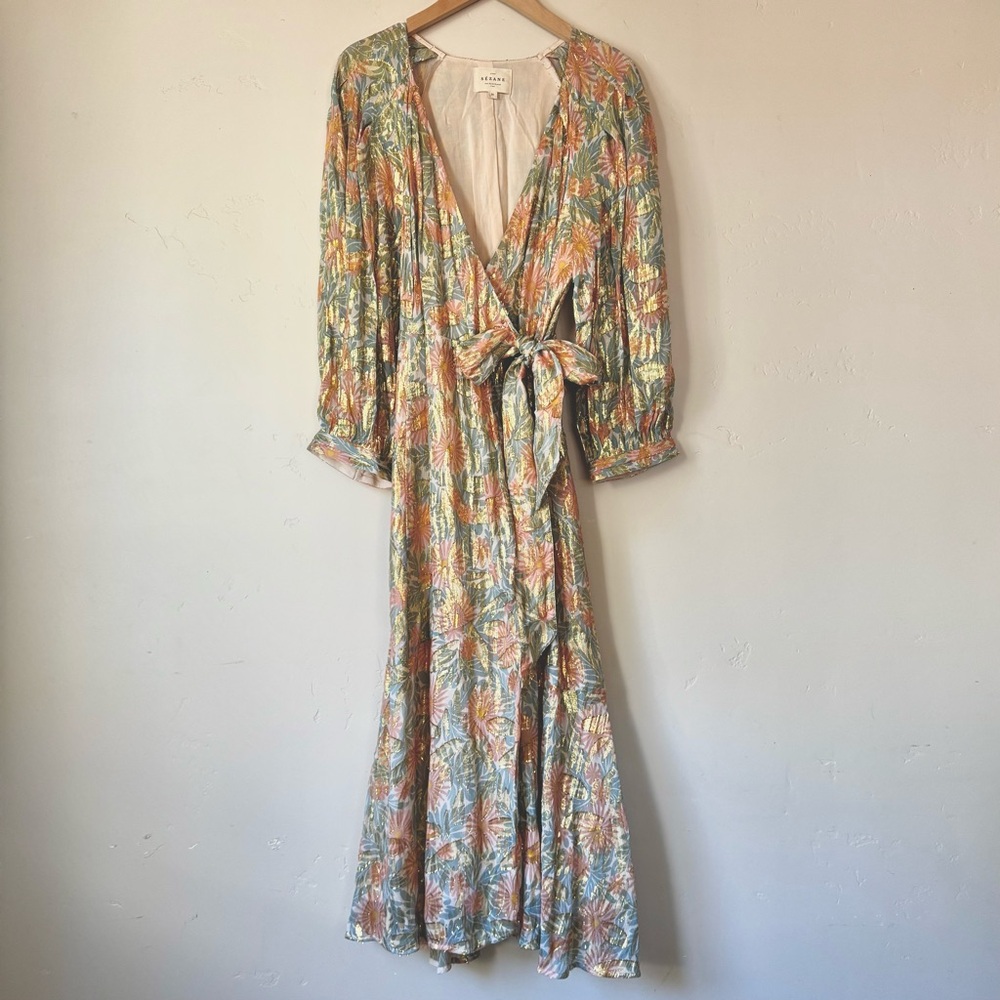 Sézane Orchidée Wrap Dress in Jungle